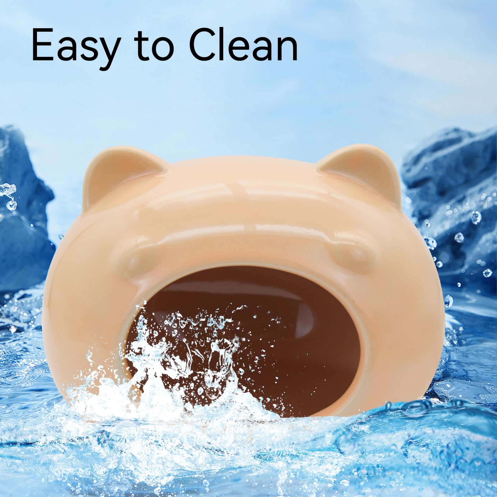 LuckyOpt Hamsterhöhle Keramik - Bär Versteck Für Kleintiere Grau M