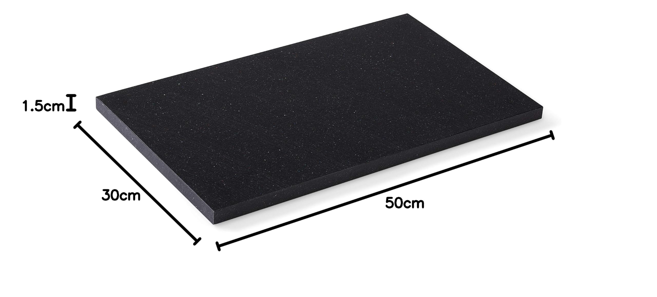 Hochwertiges MADE IN GERMANY Schneidebrett Kunststoff extra schwer – lebensmittelechtes, spülmaschinenfestes und messerschonendes Küchenbrett – PE 500 (Schwarz/Bunt, 50x30x1,5cm)