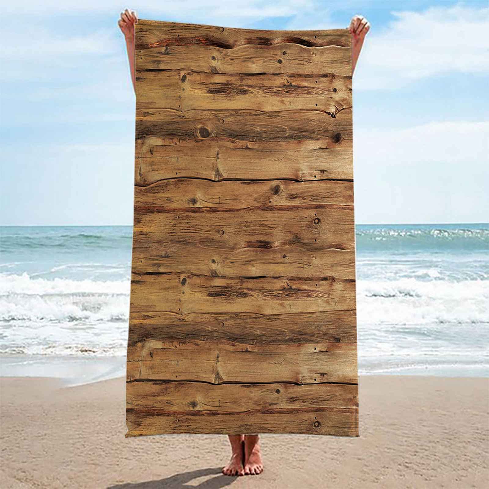 Telo Da Mare 3D Stampa Su Tavola Di Legno Stampato Asciugamano Da Spiaggia 150x200cm Asciugamano Microfibra Grande Antisabbia Leggero Telo Mare Per Sport Piscina Viaggi In Famiglia Vacanze