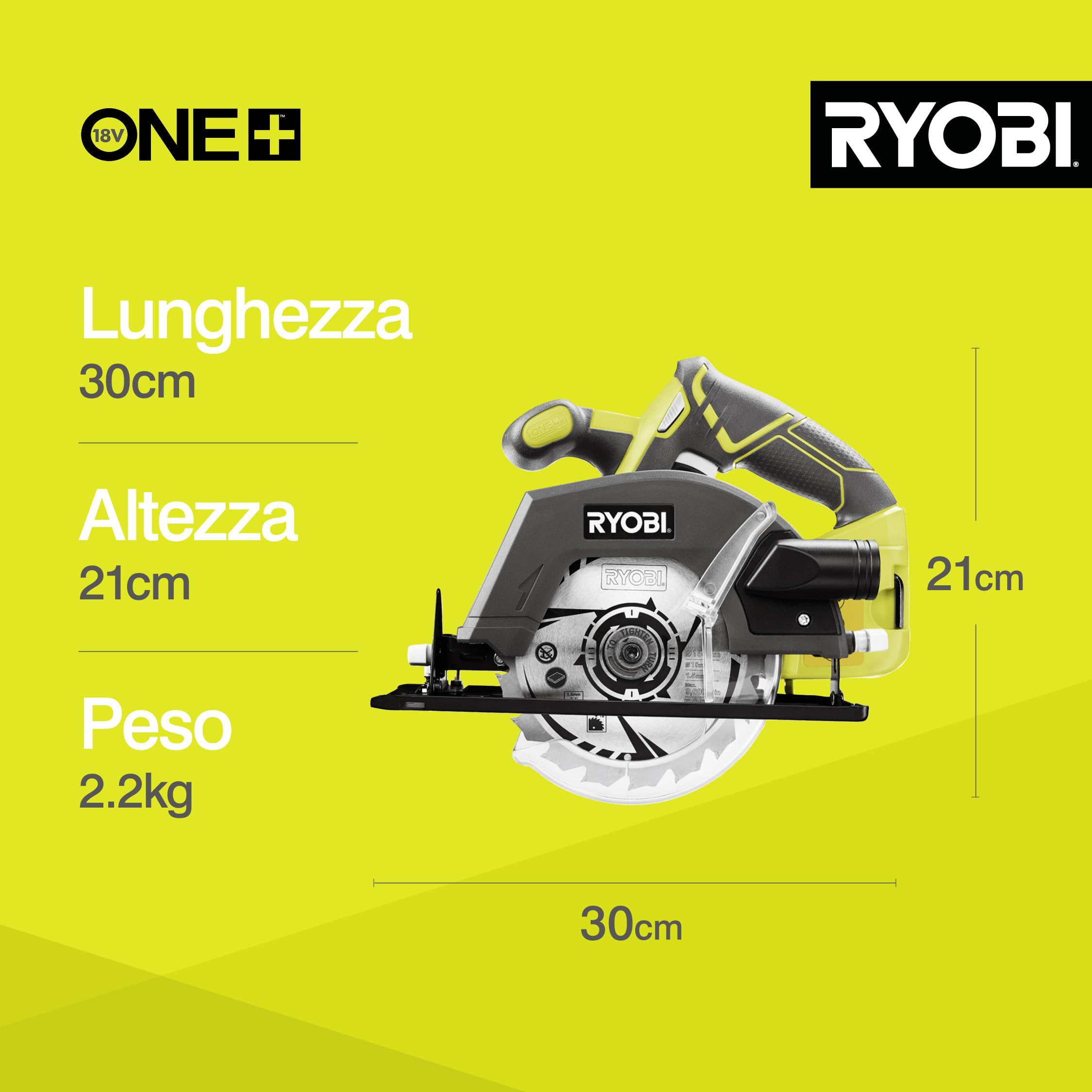 Ryobi R18CSP-0 Sega Circolare a Batteria 18V ONE+, Batteria Non Inclusa, Diametro Lama 150mm