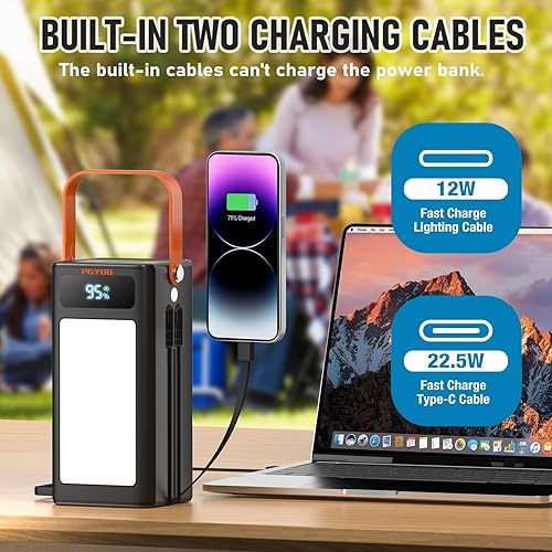 Miniatura 3 de Banco de energía portátil, generador al aire libre de 27000 mAh con luz SOS, cargador de batería de reserva para MacBook, iPhone, Samsung, uso