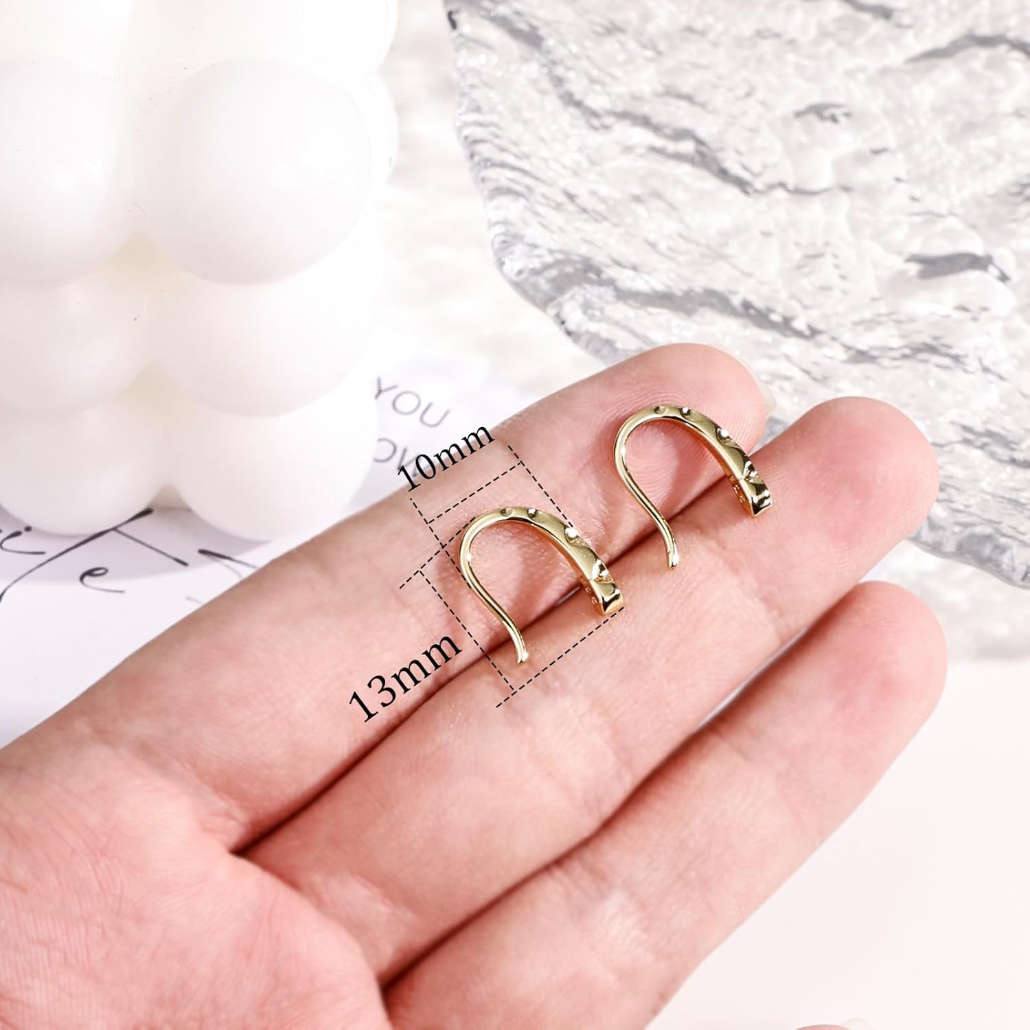 Tiny Pull Through Earrings – Delicate Small Threader Earrings for Women, Minimalist Sleep Earrings Featuring Subtle Textured Detailing for Daily Wear - Gold & Silver - Image 3