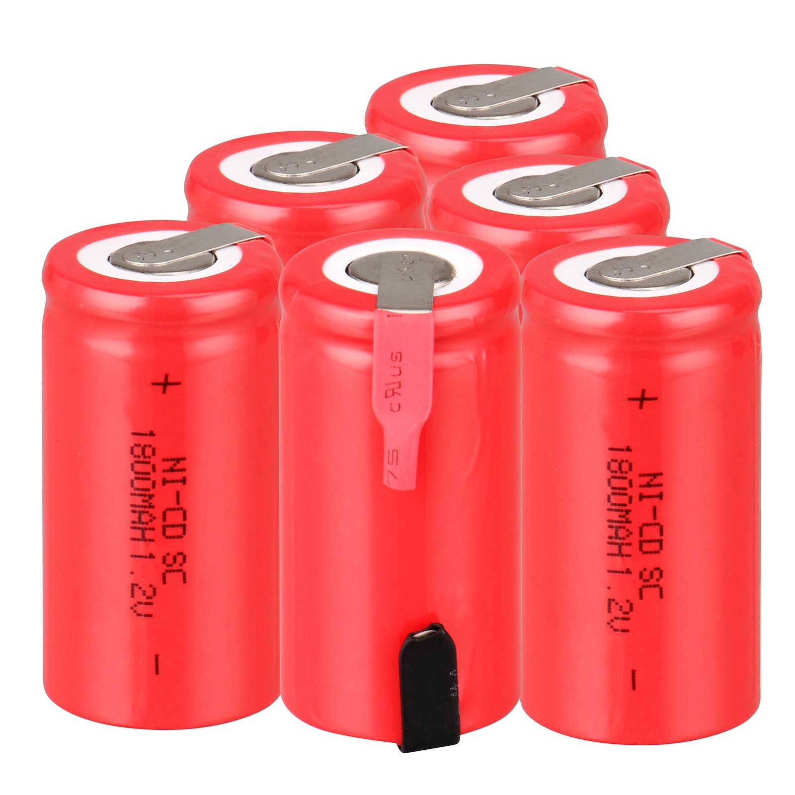 anmas power 4/6/8/10/12/15/16/20 Pack Sub C NiCd Batteries SC 1.2V 1800mAh Ni-Cd Rechargeable Battery Set With Tap (Red-6 pack)