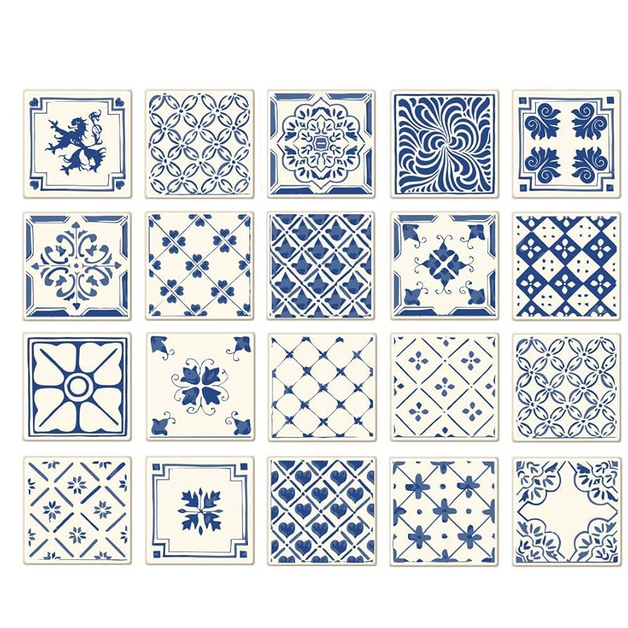 ポルトガル アズレージョ タイル 12枚セット Amazon.co.jp: Poromoro ポルトガル風 スペイン風 アズレージョ