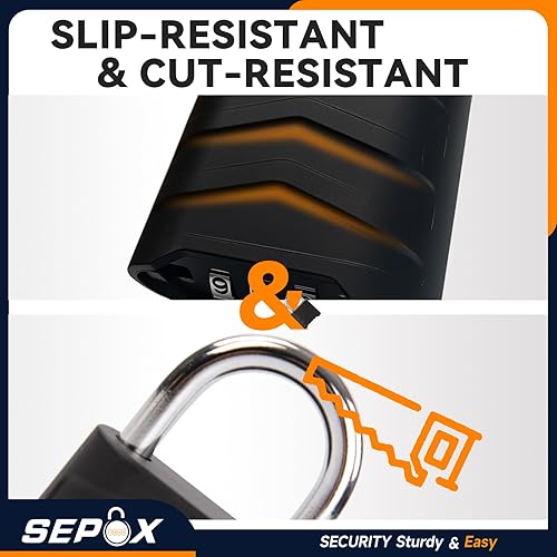 Miniatura 3 de SEPOX 4 candados combinados resistentes a la intemperie de 2.2 pulgadas, 4 cerraduras digitales grandes para exteriores, cuerpo de bloqueo de