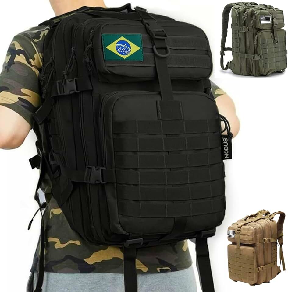Mochila 50L Impermeável Grande Capacidade para Caminhada, Acampamentos e Atividades ao Ar Livre. Camping e pescaria. Mochila Tipo Cívico Militar.