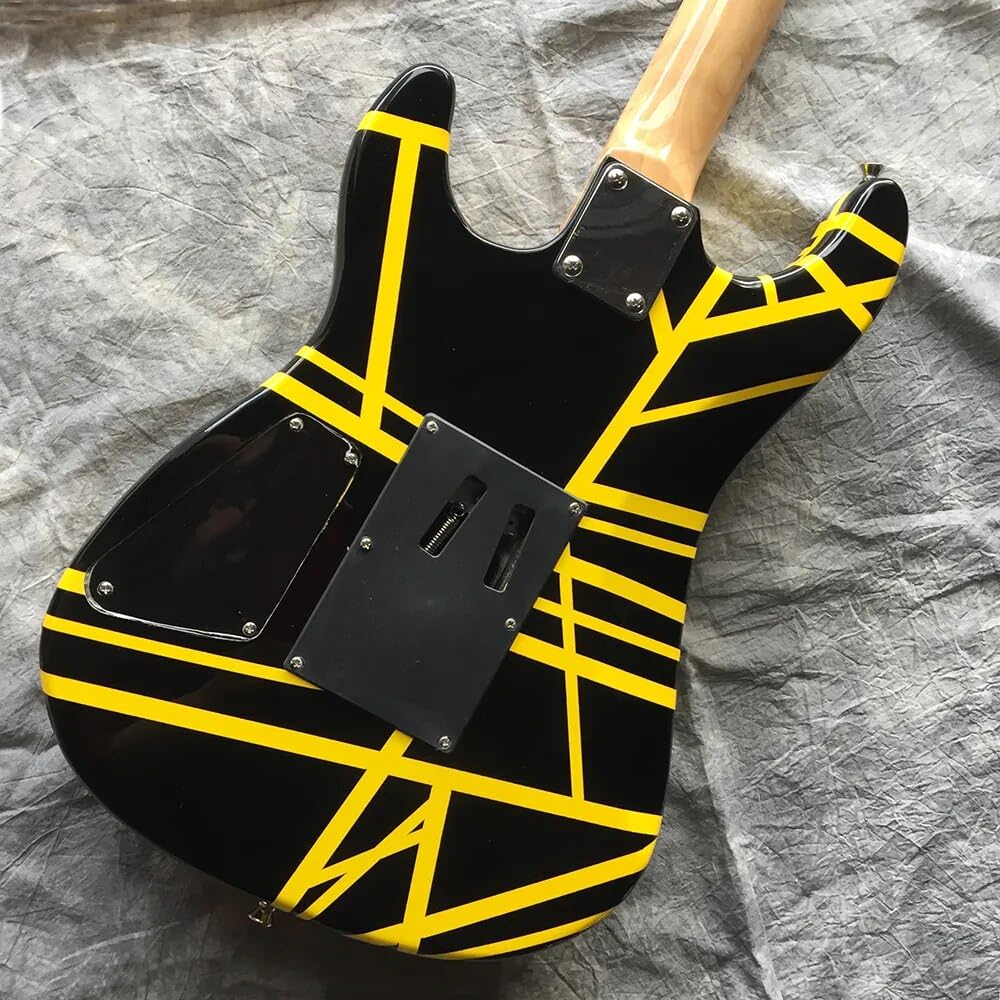 Custom エレキギター　ストライプ Amazon | JVAN カスタムエレキギター、ブラックとイエローのEV