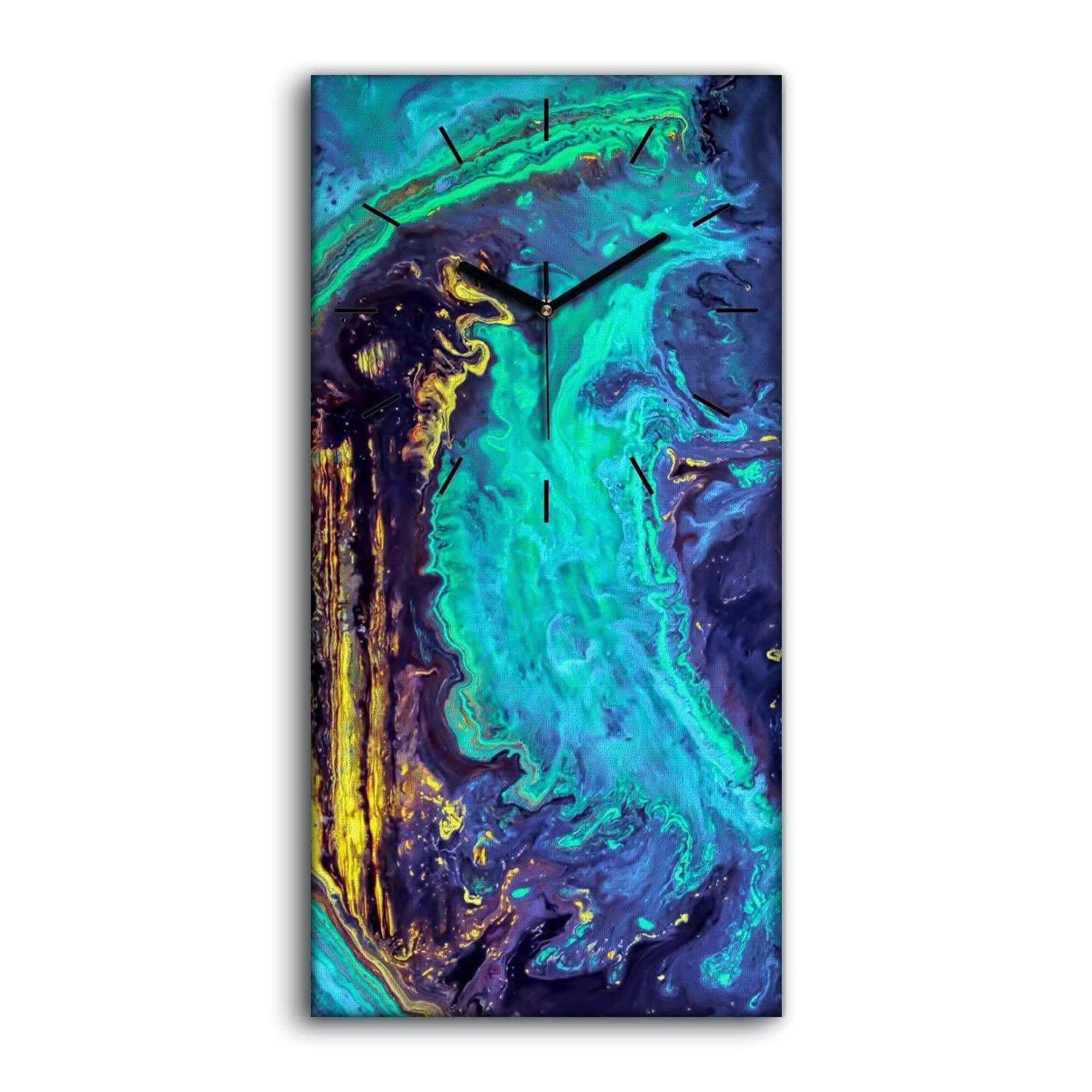 Horloge sur toile salon et chambre au design aquarelle moderne Coloray
