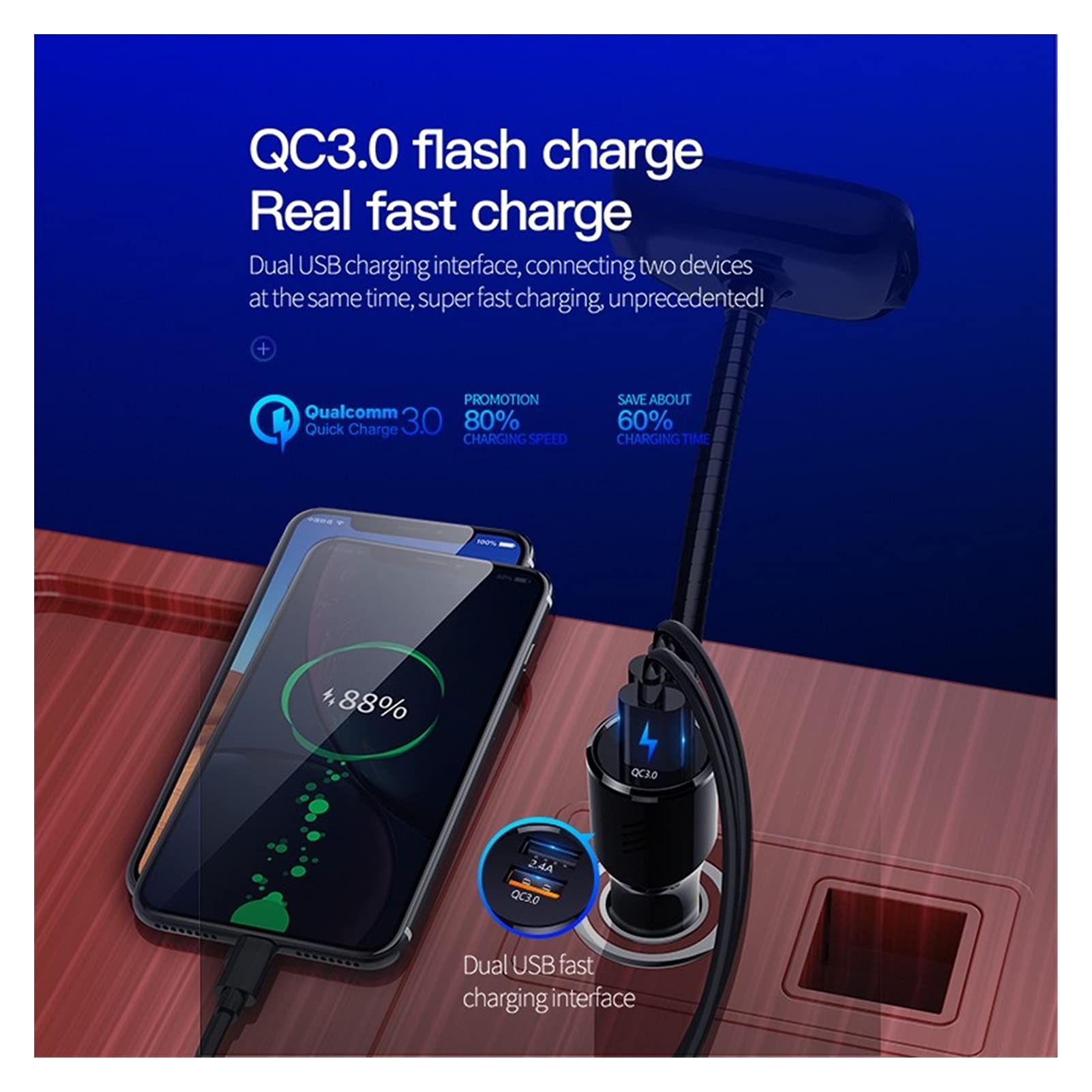 Adattatore Audio Bluetooth. 1,77 Pollici TFT. Schermo Car FM Trasmettitore Bluetooth 5.0 Modulatore Aux Car MP3 Music Player Player HandsFree QC3.0. Caricatore rapido Dual. USB