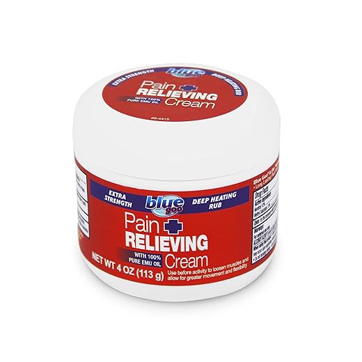 Blue Goo Pain Relieving Cream - for Back/Neck Pain, Sports-Related Muscle/Joint Pain, Arthritis, Sprains, Bursitis, Strains, Maximum Strength, Deep Heating Rub, Made w/ 100% Pure Emu Oil 6 oz (1 Pack)