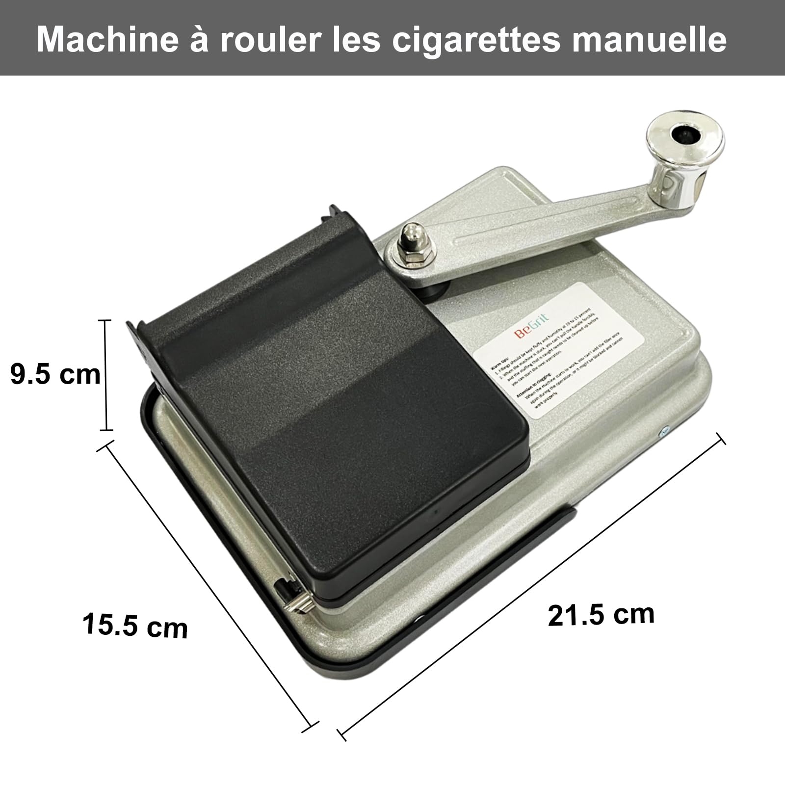 BeGrit Machine à Tuber φ 8mm Cigarettes de Machine avec étui Cigarette Machine pour roulage de cigarettes Tubeuse Manuelle Machine à Cigarette, Machine à Bourrer, Machine à Rouler de Cigarette