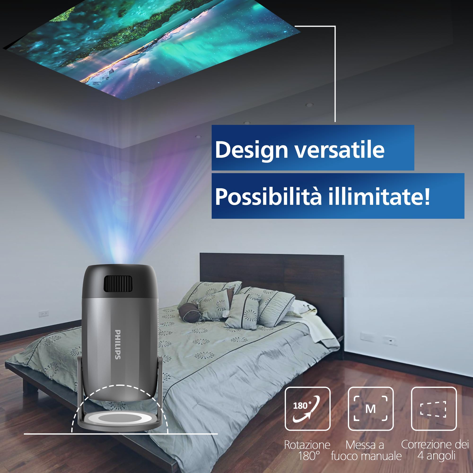 Philips NeoPix 150 Projector, 1920x1080, 1.2:1, 1000:1 , Dark Grey (NPX150/INT)