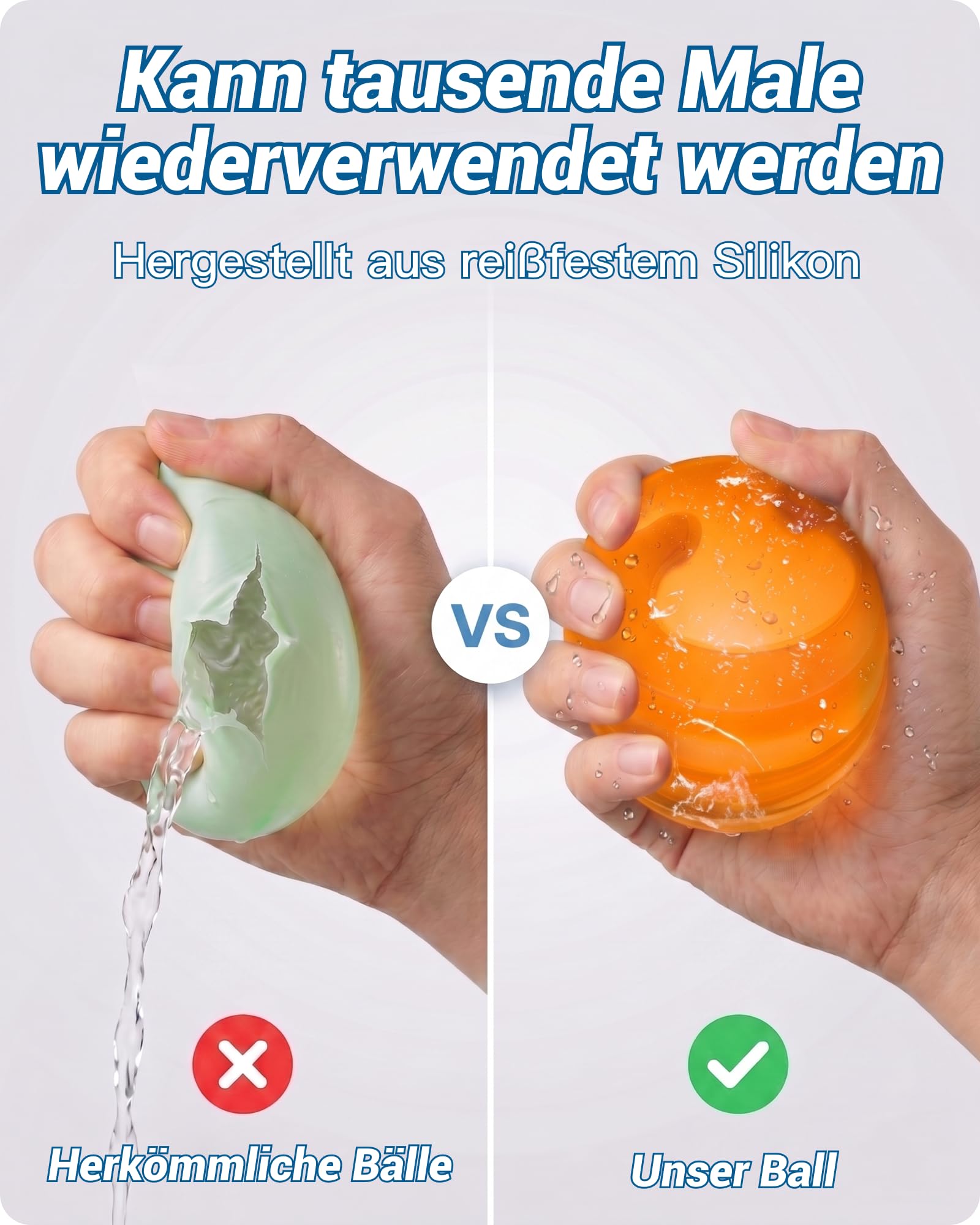 12 Stück Wasserbomben Wiederverwendbar Selbstschließend, Nicht Magnetische Silikon Wasserballons Schnell Befüllbar, BPA-Freies Wasserspielzeug für Outdoor Pool Strand (Kinder & Erwachsene)