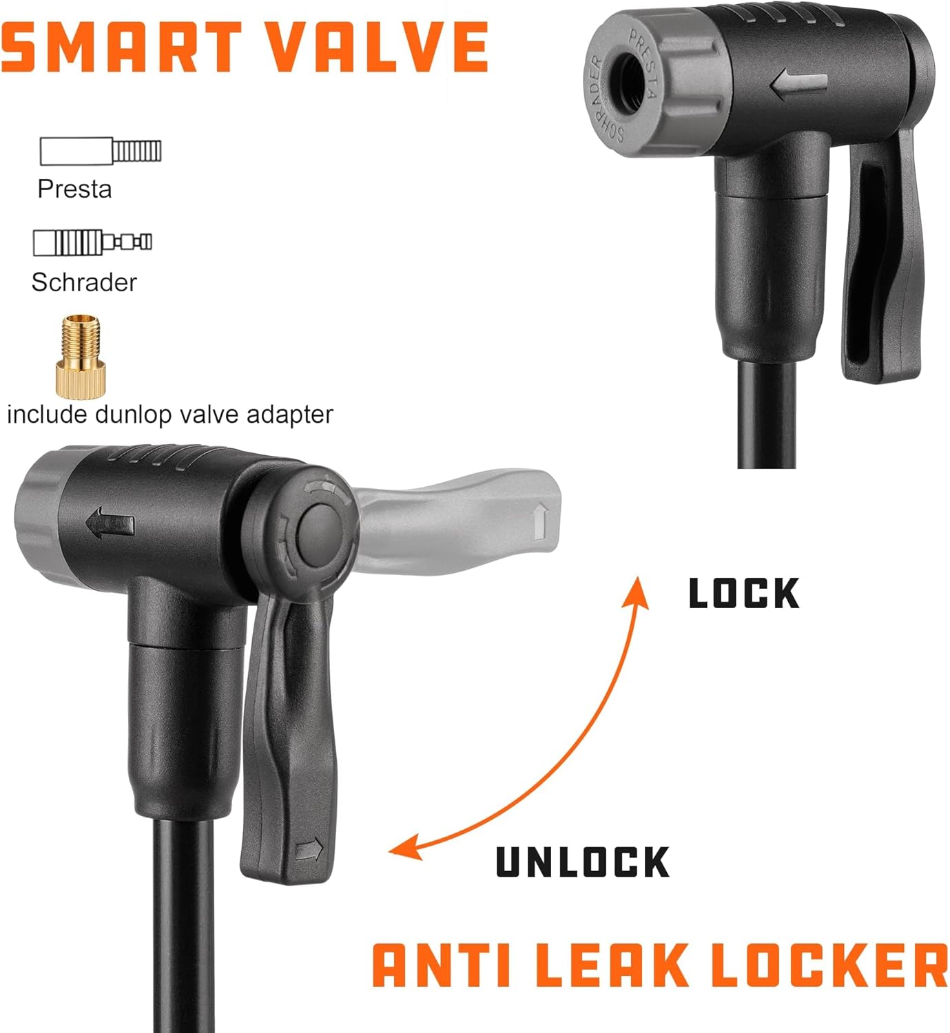 KONG MING CAR Bicycle Pump, 120 PSI Bicycle Pump, All Valves, Compact for Presta and Schrader and Dunlop Valves, Mini Bicycle Floor Pump for Road Bike, Mountain Bike 4 71KHmMsOr8L. AC SL1500