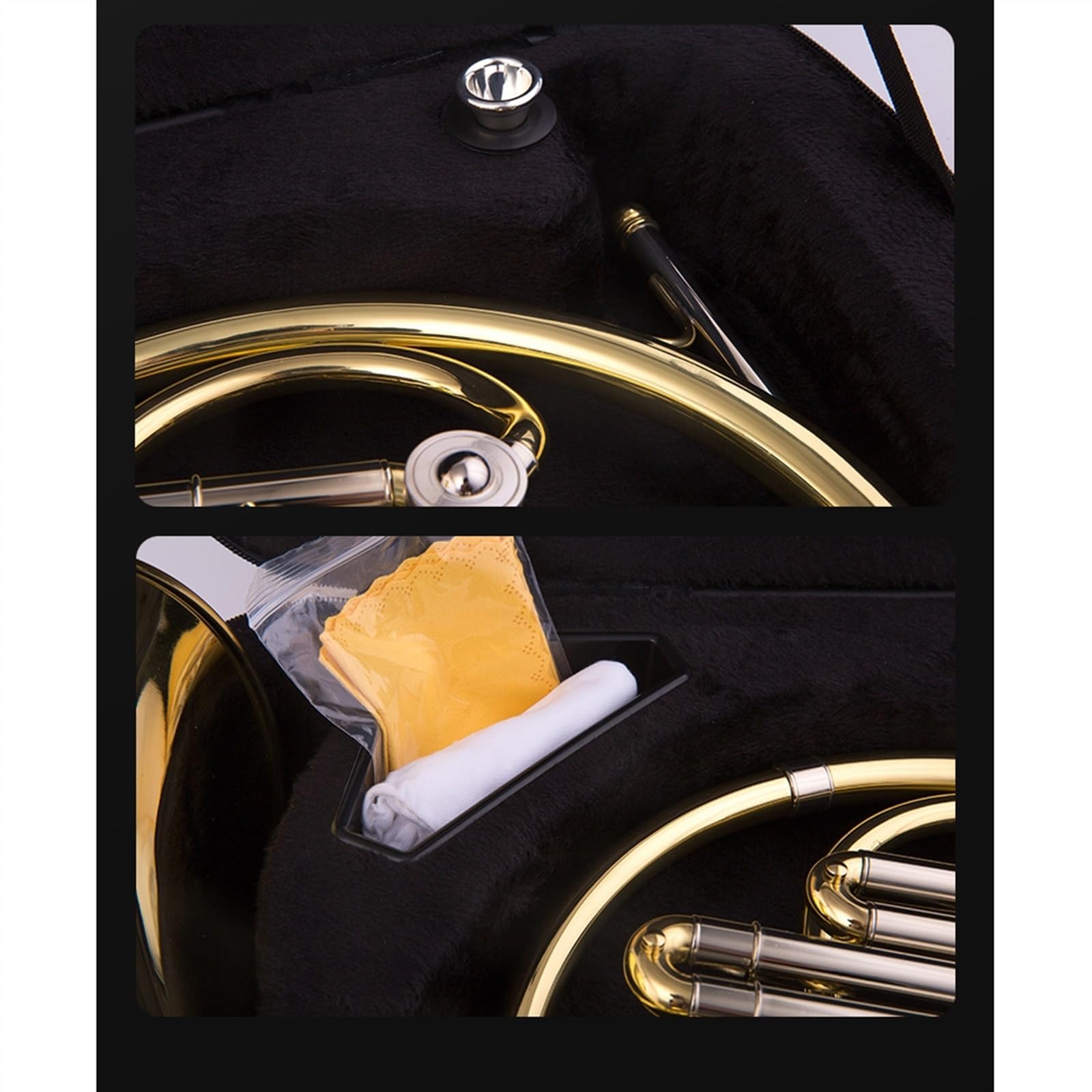 waldhorn instrument F-Taste Vier-Tasten-Einzel- Und Doppel-Anfänger-Profi-Prüfungsband Orchester-Leistungsniveau(Color:Double)