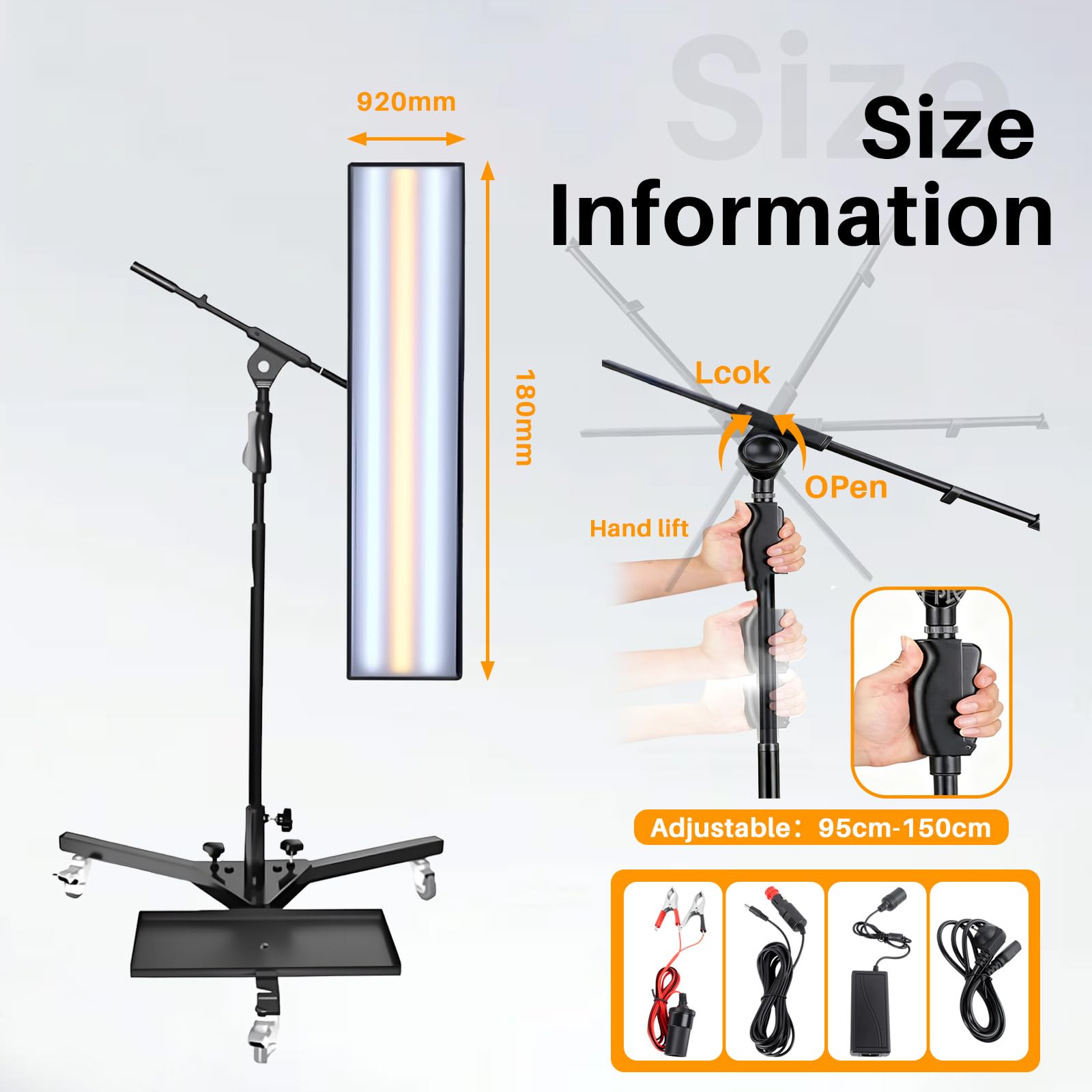 Lampe de débosselage sans peinture pour voitures, lampe LED 12 V CC avec support réglable, pour le débosselage sans peinture de voitures
