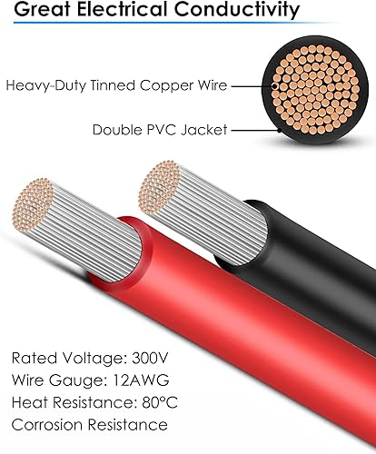 Miniatura 5 de Cable de extensión solar a XT60, adaptador XT60 de 25 pies 12 AWG a conector solar, cable de carga para paquete de batería de RV, paneles solares