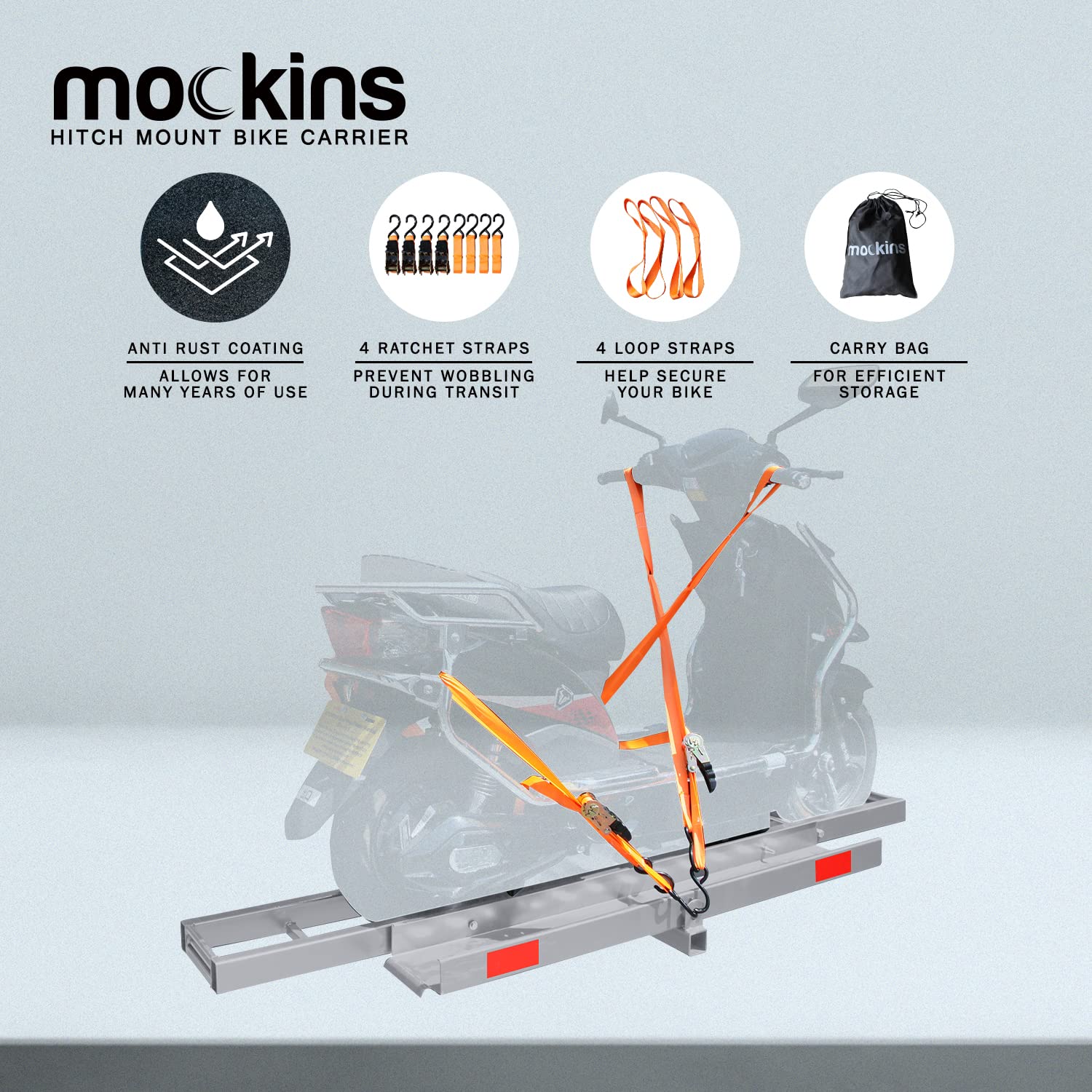 Buy Mockins 500 lb Capacity Anti Tilt Motorcycle Carrier Set 73.5x31.5x5.5 Heavy Duty Steel