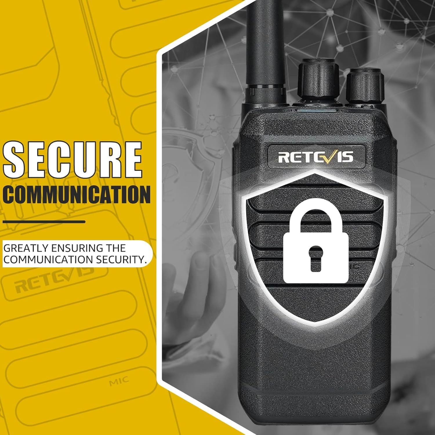 Retevis RT40 PMR446 Walkie Talkie, Lizenzfrei Funkgerät Lange Reichweite | DMR Funkgerät, Geräuschunterdrückung Funkgerät, 2000 mAh Walkie Talkie für Sicherheit, Schule(Schwarz, 2 PCS)