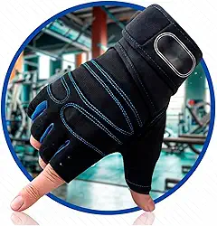 Luva de Academia ALENKO Meio Dedo Antiderrapante Tecido Respirável Costura Reforçada Ajustável Ideal para Musculação Crossfit e Halteres Tamanho Único