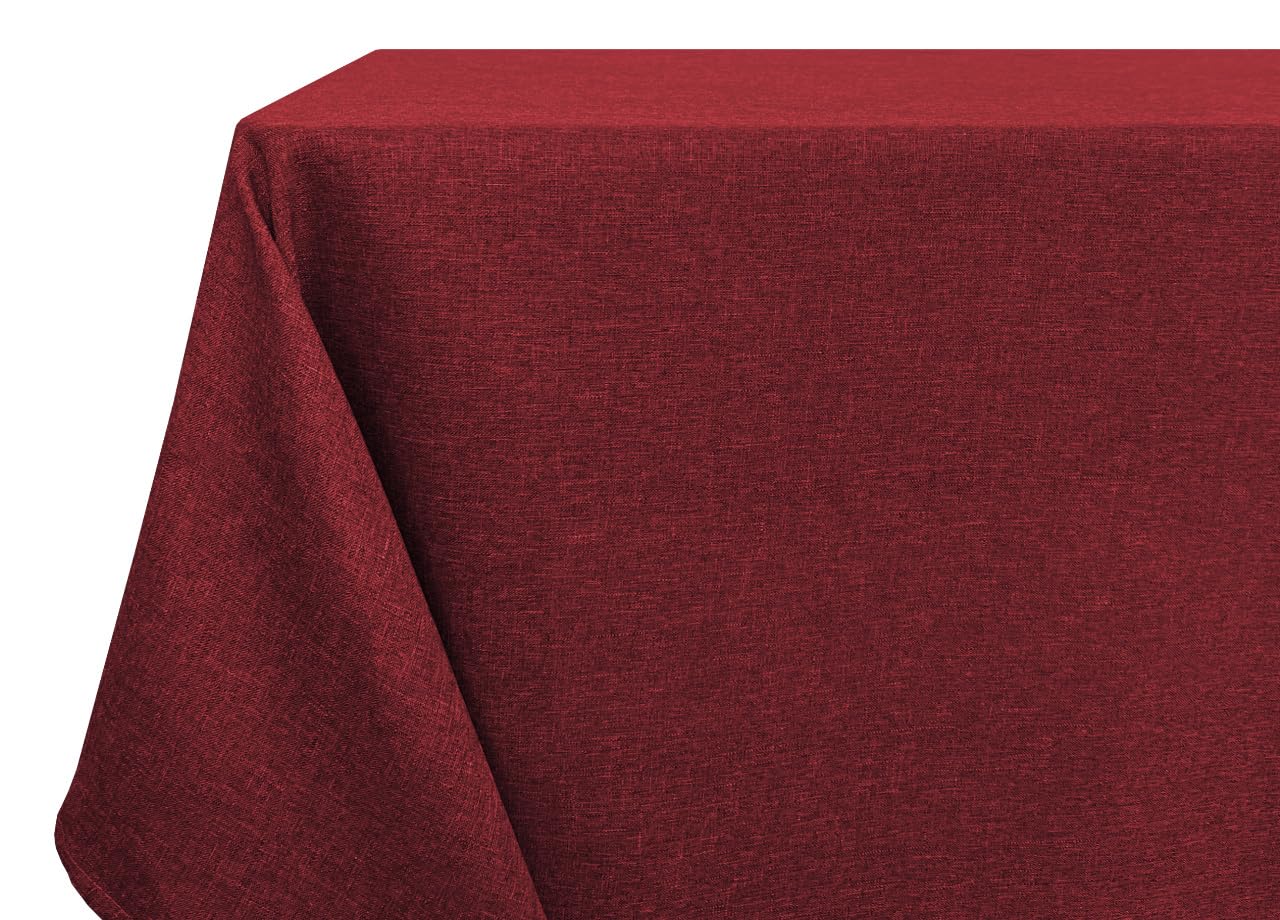 Nappe de cuisine hydrofuge finis les soucis de taches sur votre grande table en lin bordeaux