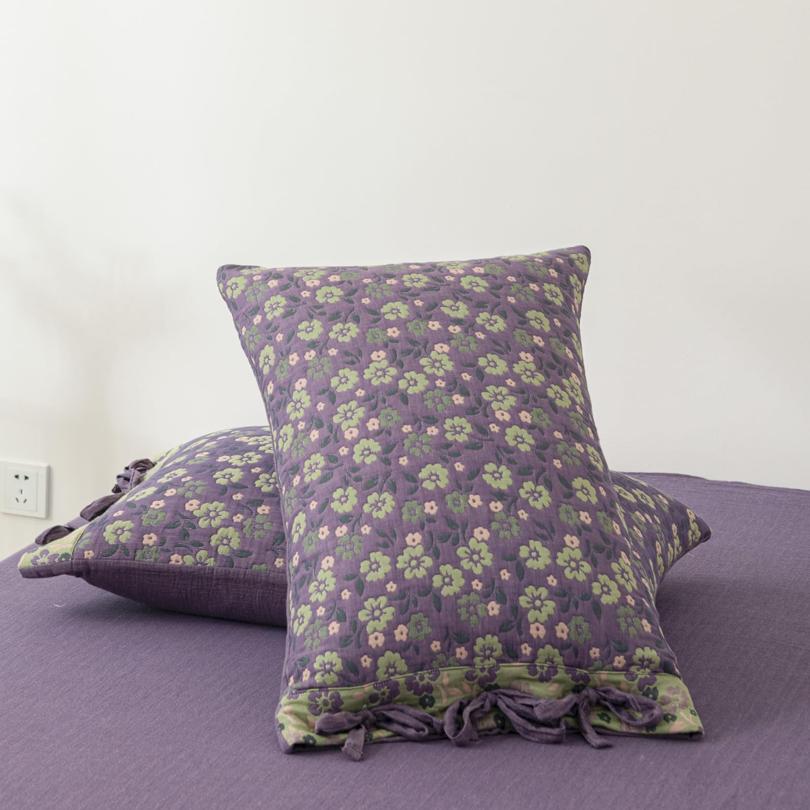 VM VOUGEMARKET Retro Paisley Duvet Cover Queen Size Boho Damask Duvet Cover Sets 100% Brushed Cotton Bedding Set,1 Duvet Cover and 2 Pillow Shams for All Seasons-Stormy Blue: King(104" x 90") Jacquard - Plum Purple