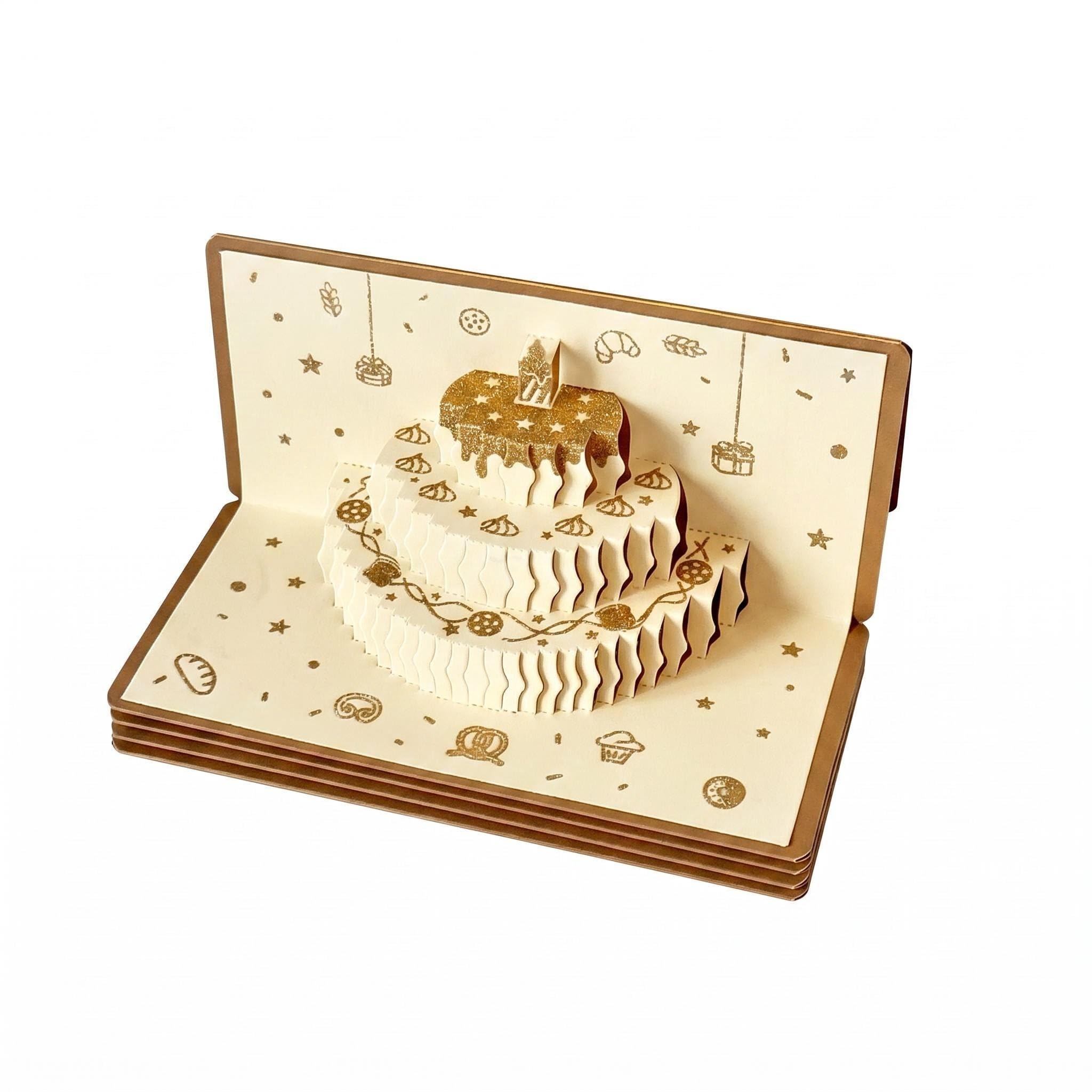 1 Piece Gold Birthday Money Wallet, 6-Slot Cash Gift Envelope, 3D Stereo Design Money Holder for Cash Gifts, Birthday Money Envelopes for Men Women, 7.09 x 3.35 Inch