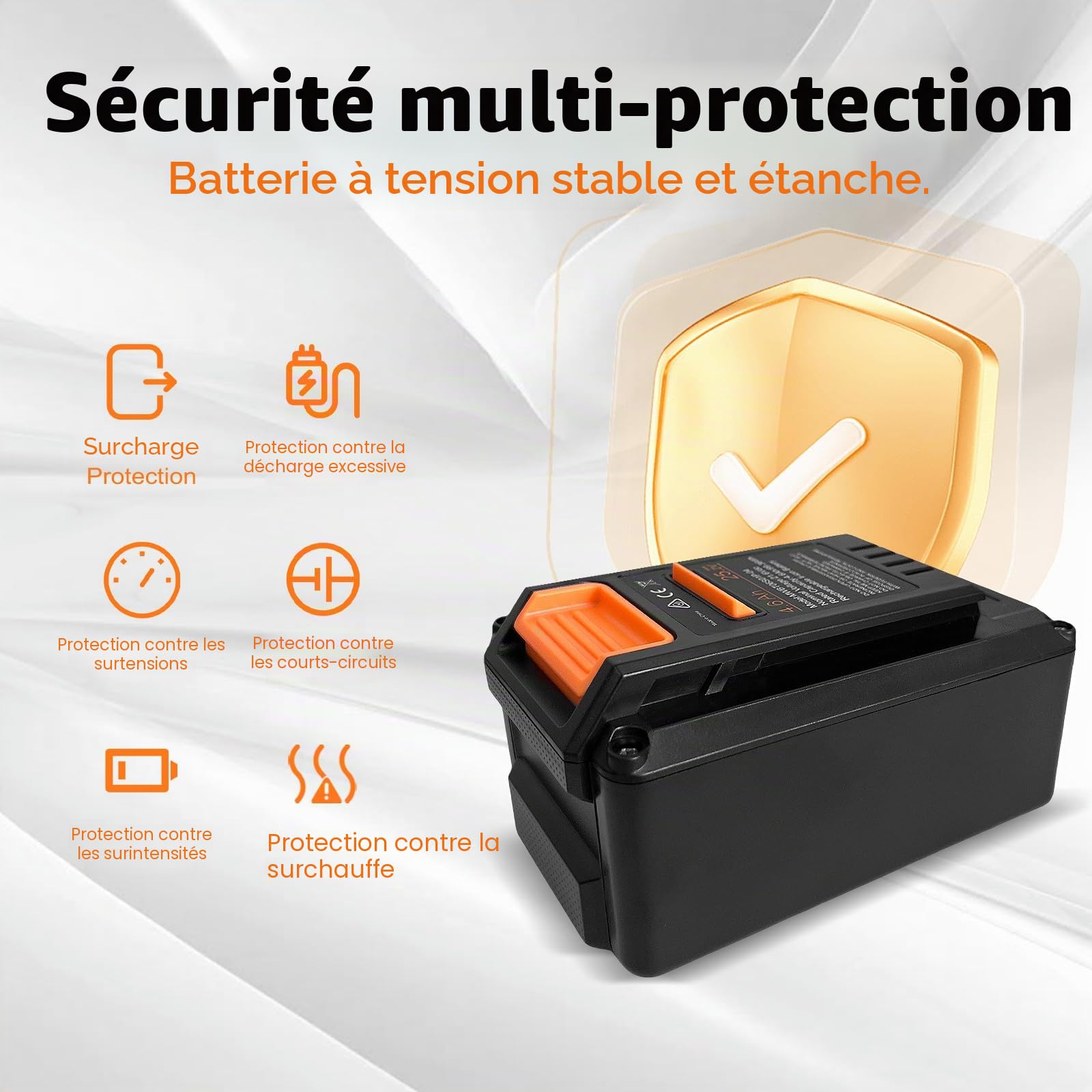 4,6Ah Batterie pour Tondeuse à Gazon robotisée Mammotion YUKA Mini 500/600/700/700H/800 (Seulement pour la série YUKA Mini)– Remplacement pour MWBT06S01P-03, MWBT06S02P-03, MWBT06S02P-01 et Autres