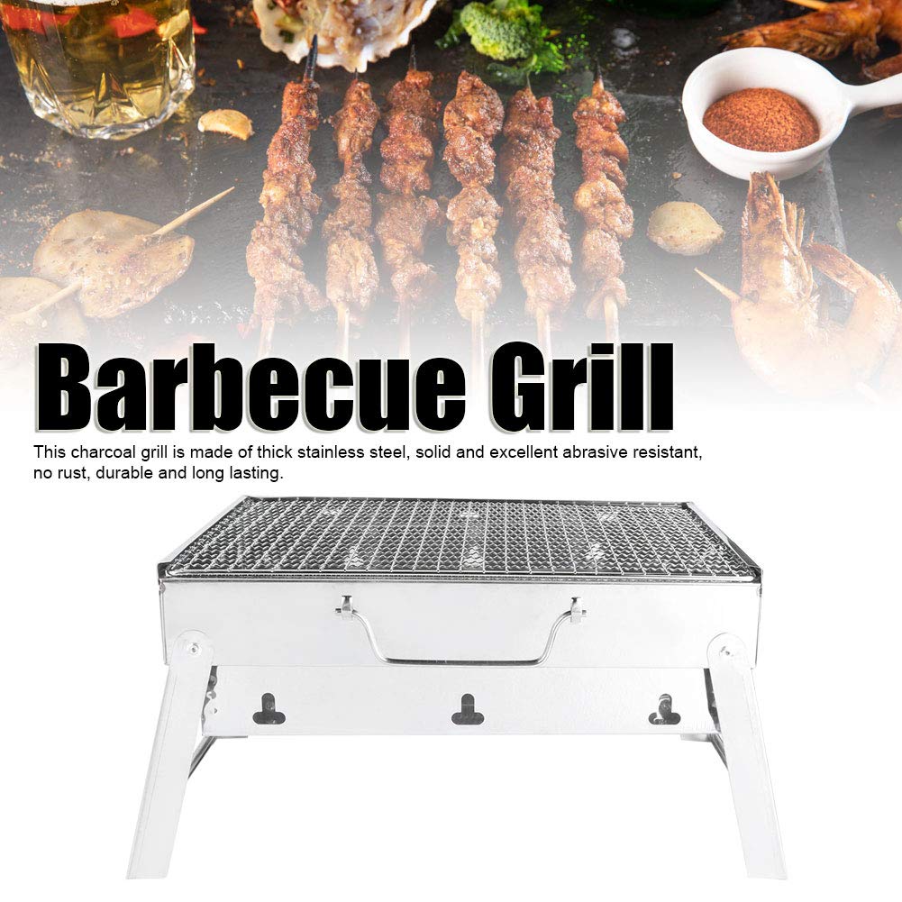 Grill ze stali nierdzewnej - Łatwy w użyciu grill Grill węglowy Bez rdzy do grilla Kebab do japońskiego grilla 35x27x20cm