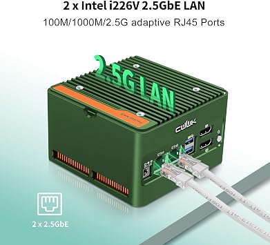 CWWK N150 Mini PC (Upgraded N100) X86-P5 Pocket-NAS, 4 x M.2 NVMe Mini Computer with 2 x i226-V 2.5GbE LAN, Barebone Micro PC DDR5 NO RAM/SSD/OS, WiFi7/BT5.4 Expandable, 2-Display