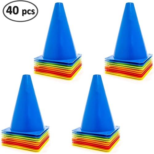 Miniatura 5 de Electriduct Mini conos de tráfico de plástico de 7 pulgadas para exterioresinteriores, paquete de 10