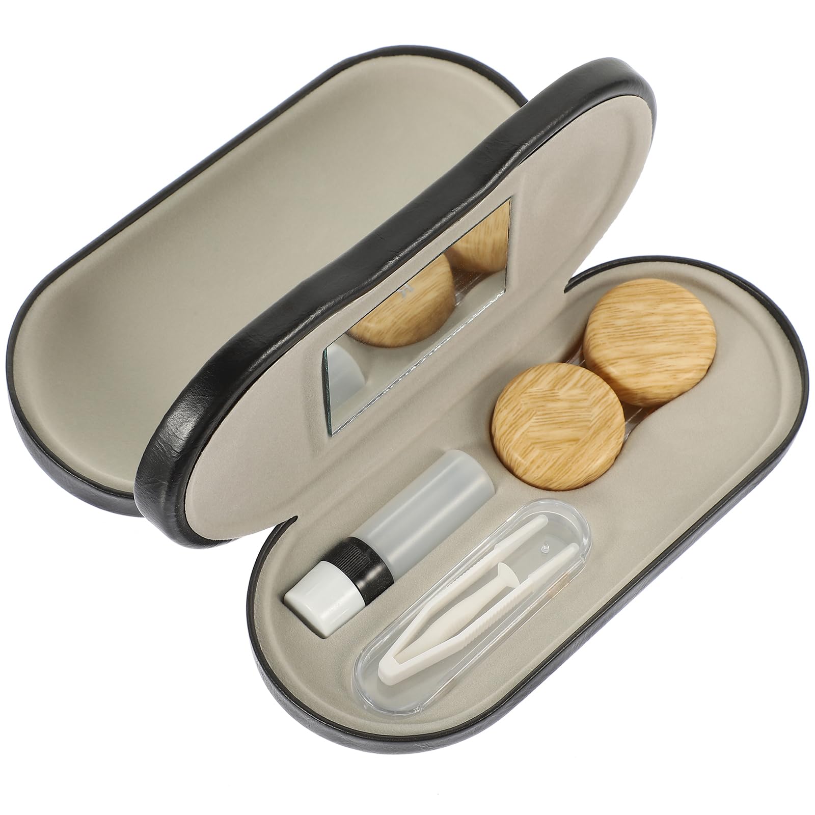 Ciieeo Custodia per Occhiali Doppio Scopo in Pelle Pu Design a Doppio Strato e Struttura in Metallo, Organizer Portatile per Occhiali da Sole e Lenti a Casa o All'aperto