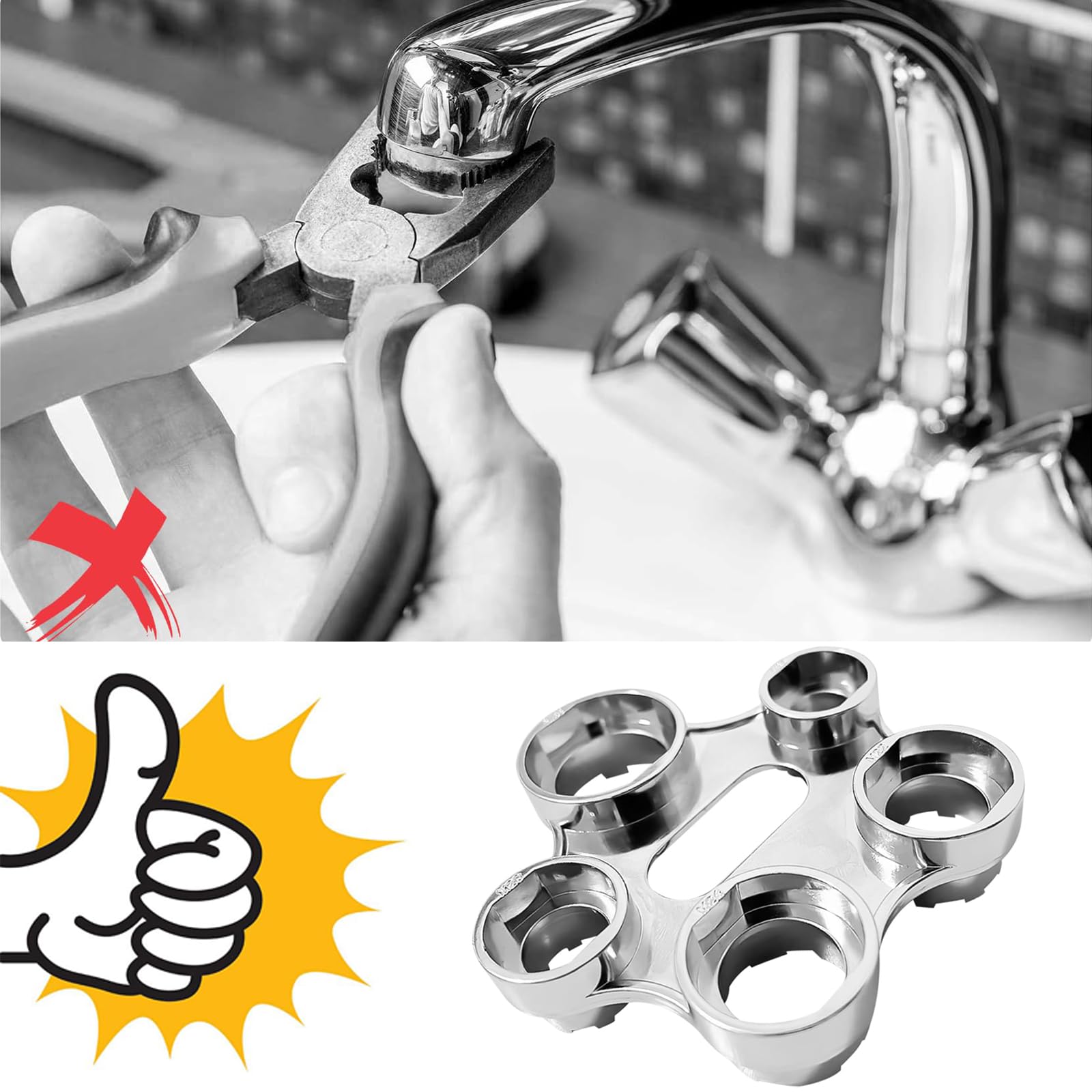 Universal-Aerator-Schlüssel Aus Zink – 10 Größen Für Wasserhahn-Belüfter, Leicht & Rostfrei