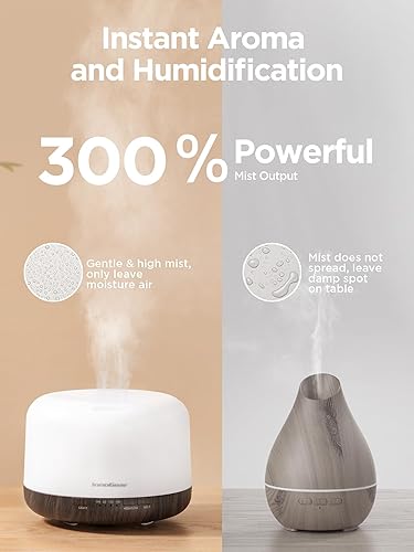 Miniatura 2 de InnoGear Difusor de aceite esencial de 16.9 fl oz con control remoto, difusor ultrasónico de aromaterapia de alta calidad, humidificador de aroma,