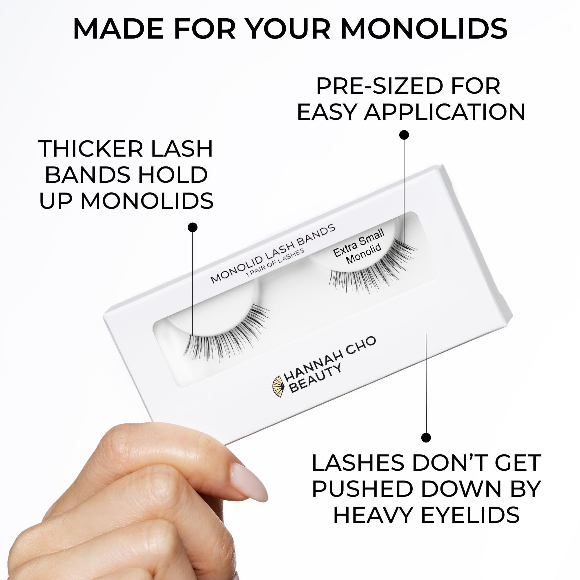 Best Lashes for Monolids - Sehr kleine Größe, natürliche Augenlider Lifting Strip Falsche Wimpern - Aus Echthaar - Sicher für Empfindliche Augen - Hannah Cho Beauty