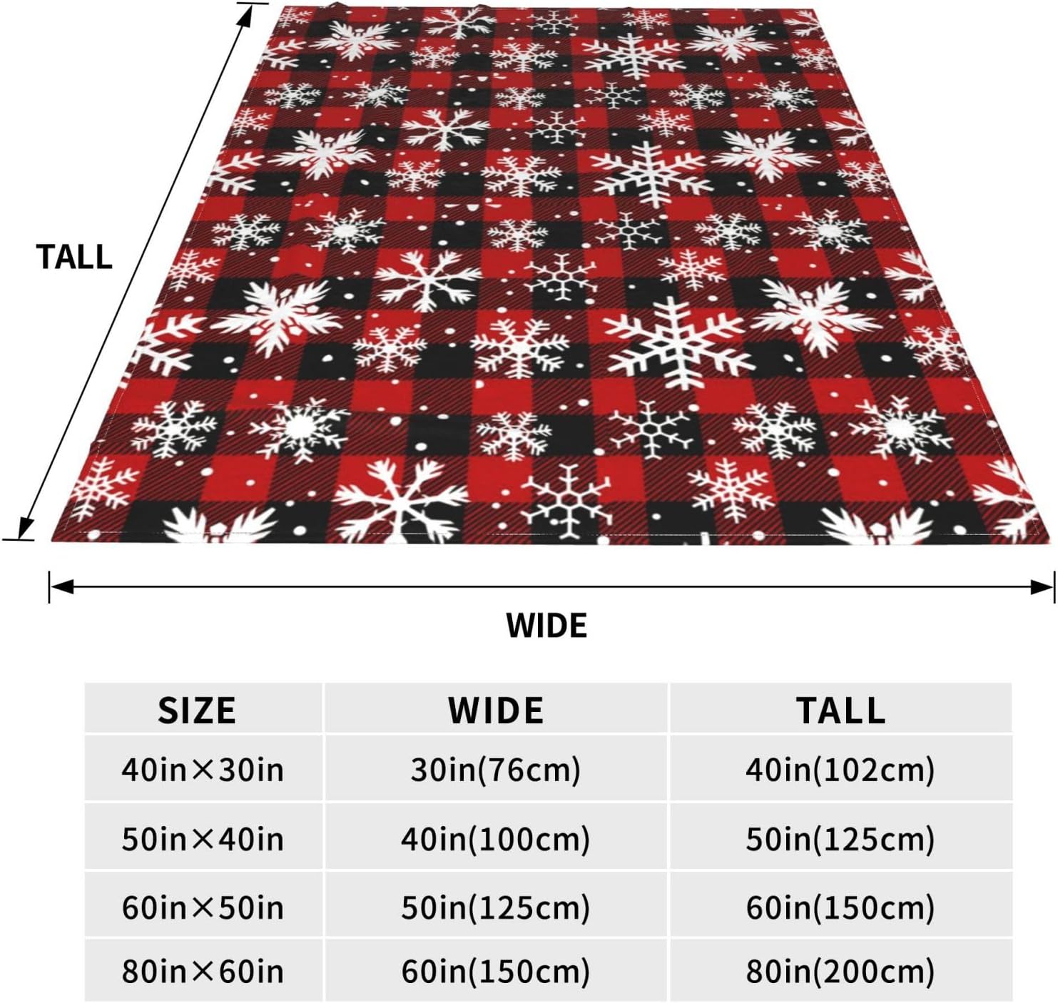 Christmas Red Plaid Fleece Blanket Ultra Soft Plush Cozy Xmas Home Decor Throw Blanket for Bed, Sofa, Couch 50"x 40" - Image 4
