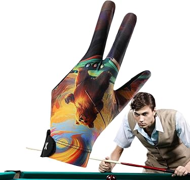 OneV FT Left Hand Billiard Gloves,Left Hand 3 Finger Design Gloves | Comfort Adjustable Billiard Sports Accessories for Cyclists Youth Men Women Mother Father