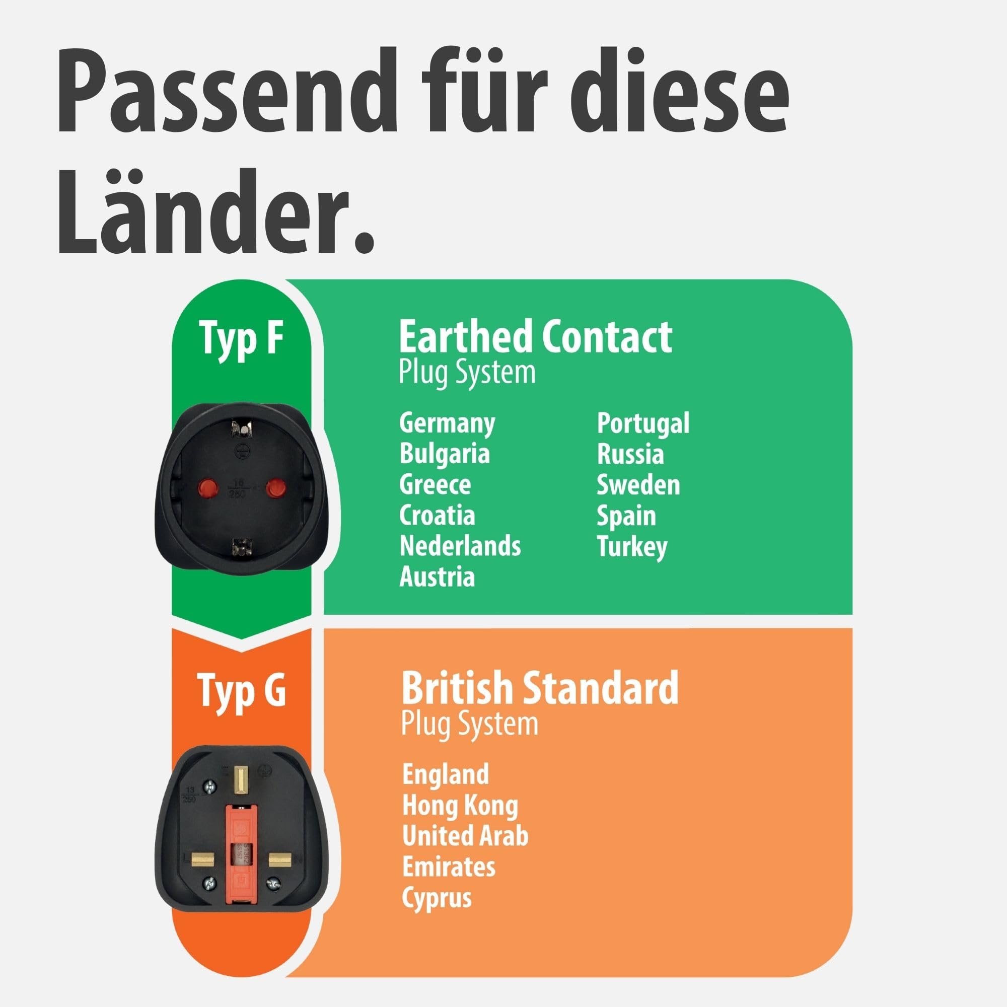 Brennenstuhl Seyahat fişi adaptörü, priz adaptörü seyahat (İngiltere prizi ve Avrupa tipi fiş) Renk: Siyah (3 adet)