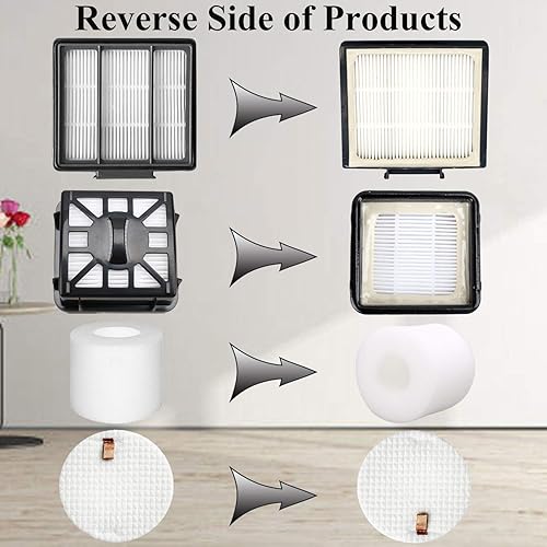 Miniatura 5 de Juego de accesorios de repuesto para Shark IQ R101AE (RV1001AE), IQ R101 (RV1001) Robot Aspirador, paquete de 4 filtros, 6 cepillos laterales, 2