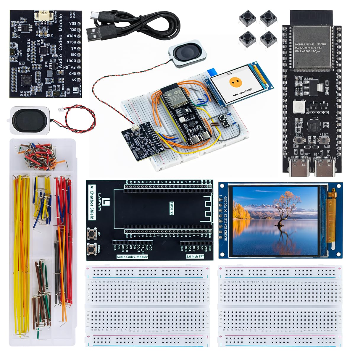 LAFVIN Kit Chatbot AI pour ESP32-S3-WROOM avec tutoriel compatible avec Arduino IDE
