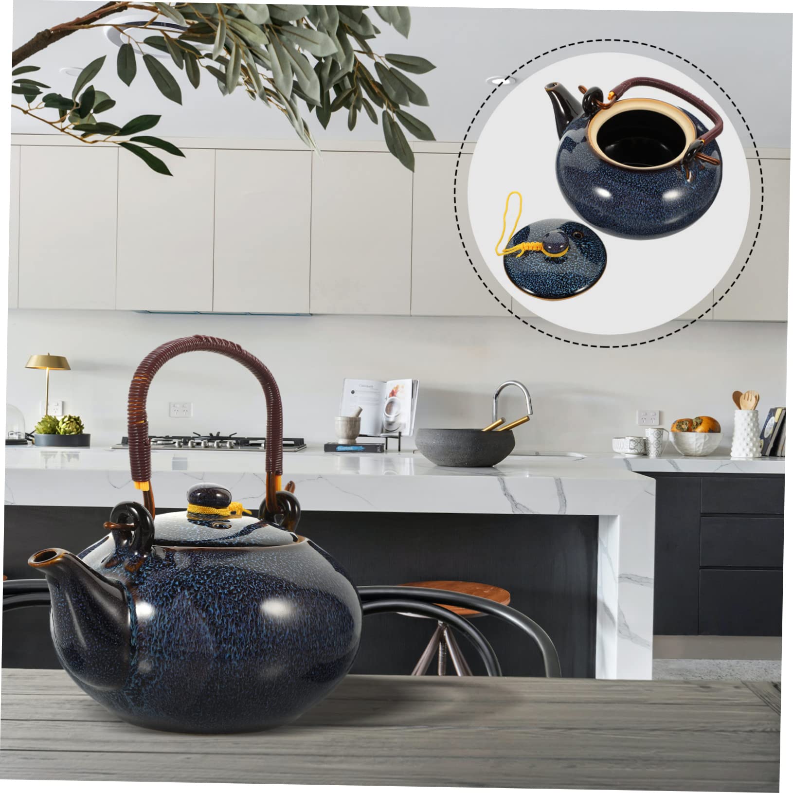 Alipis Tragbare Aus Keramik Für Einzigartiges Teekessel-Design Geeignet Für Grünen Tee Weißen Tee Schwarzen Eistee Kräutertee Kaffee Und Andere Getränke Mit Kühlem Griff