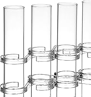 Vista 9 de Cabilock Jarrón de tubo hidropónico transparente con 8 tubos de ensayo y ganchos en forma de S, contenedor de organización de flores de vidrio