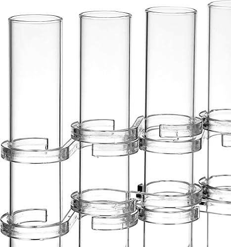 Miniatura 9 de Cabilock Jarrón de tubo hidropónico transparente con 8 tubos de ensayo y ganchos en forma de S, contenedor de organización de flores de vidrio para