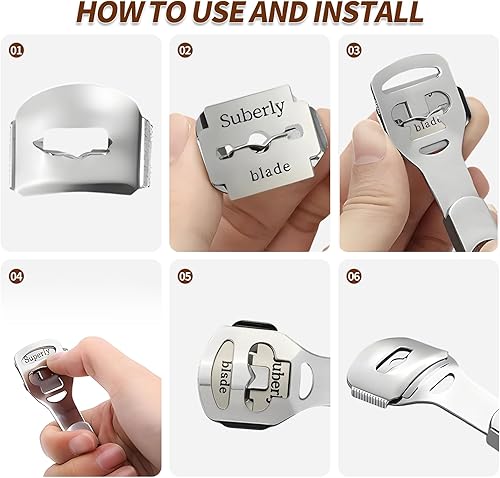 Miniatura 5 de Afeitadora de callos con mango de madera, kit de lima de pie de pedicura, removedor de callos de lima, raspador de alta calidad para eliminar