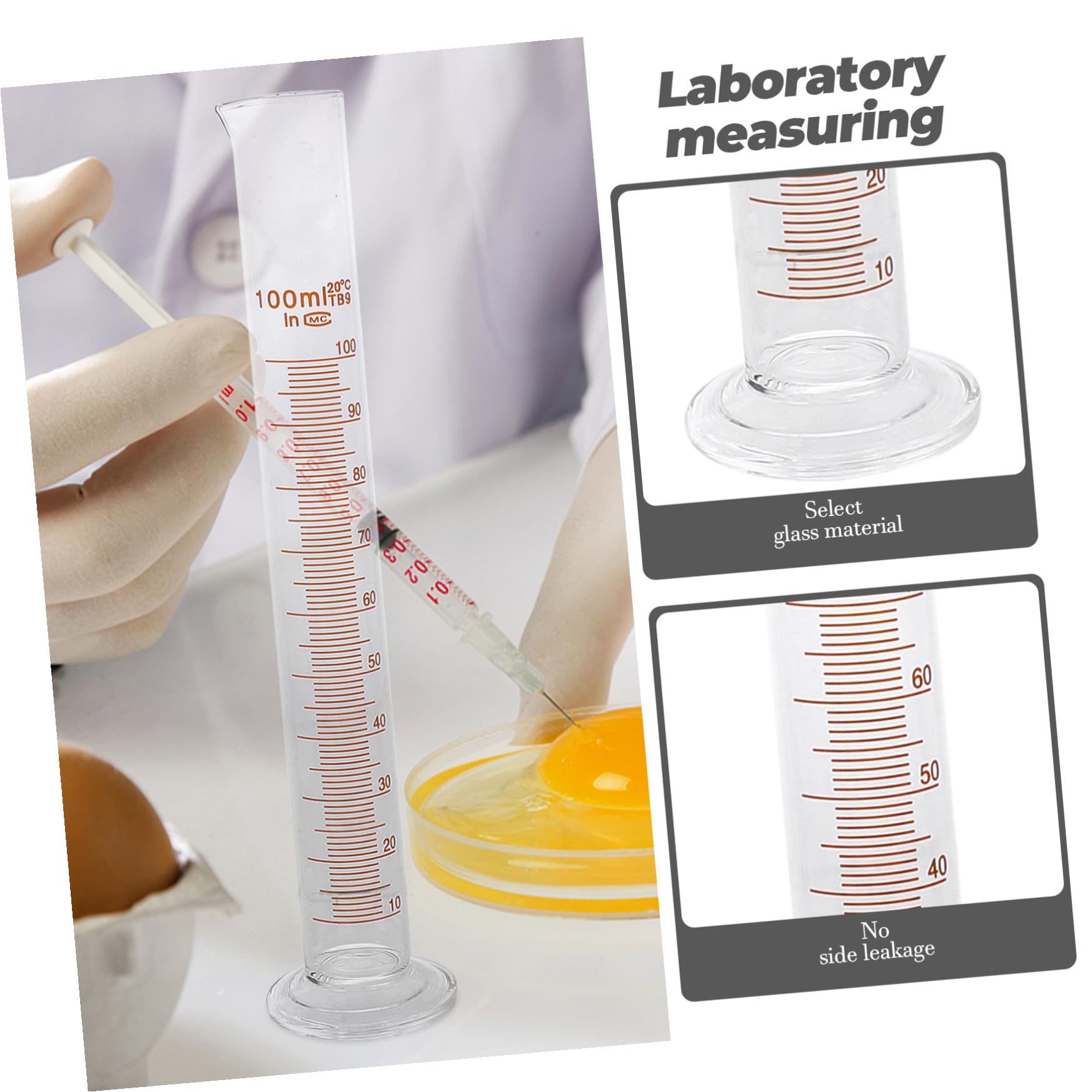 INOOMP 9 pezzi Vetreria da Laboratorio in Vetro Spesso Becher Cilindri Graduati Bottiglie Coniche Misurazione Precisa Resistente Alte Temperature Uso Scientifico e Didattico