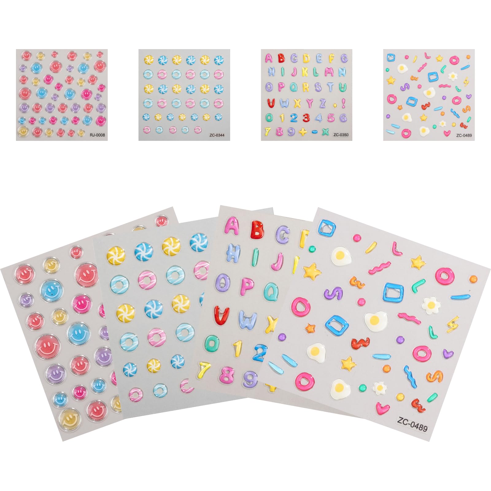 LabTabBa Nail Art Stickers 5D Embossed Self-Adhesive Nail Decals with 3D Acrylic Flowers, Leaf & Vine Designs for Spring Summer Manicure, DIY Nail