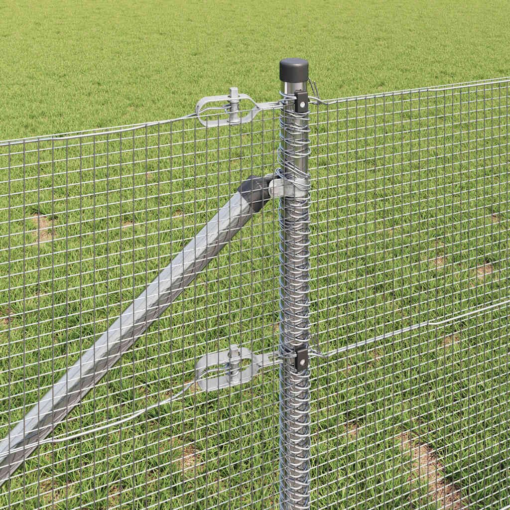 Ocynkowane ogrodzenie stalowe z kolcami 10 x 0,6 m, odporny na warunki atmosferyczne element ogrodzeniowy z siatki drucianej, ograniczenie bezpieczeństwa do ogrodów i tarasów, łatwy montaż