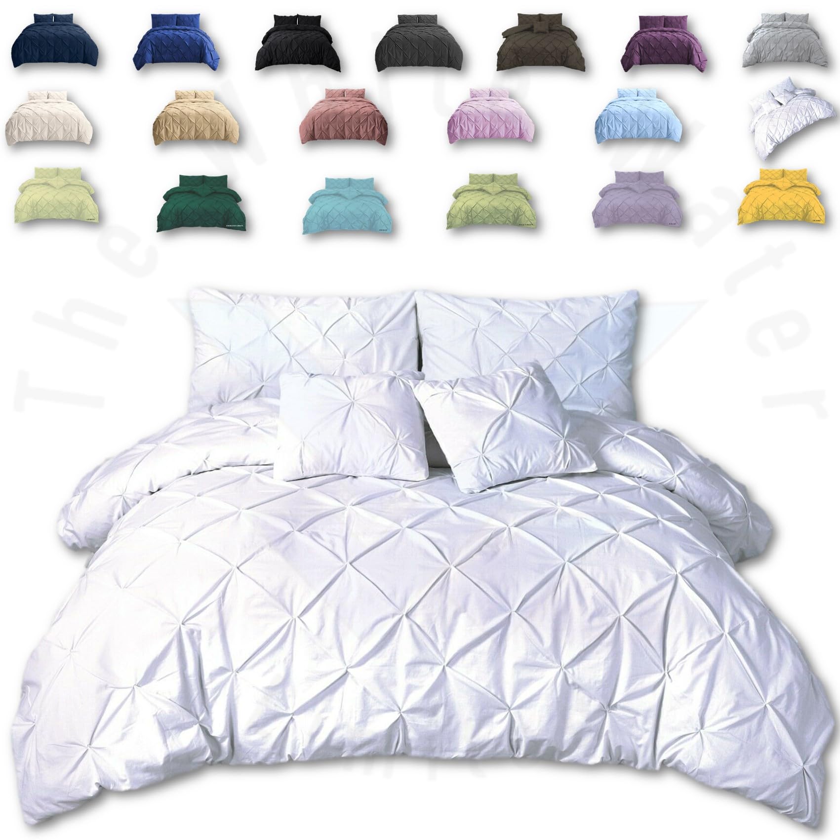 Thewhitewater Limited White Thewhitewater Duvet Set - 2In1 Single - Bedding Set - Duvet Cover + Matching Pillowcases - Cotton + Polyester - Polycotton Pintuck Cover (, 2In1 Pintuck - Single)