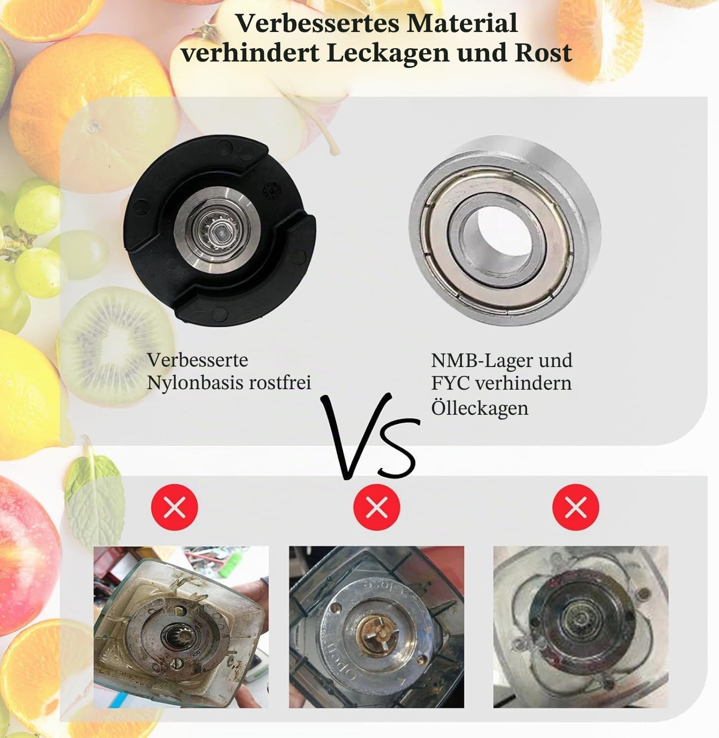 Aufgerüstet für Vitamix Mixer-Krug mit 1,8 l Fassungsvermögen, Ersatz für Vitamix 5200, 5000, 5300, 6300, VM0101, VM0103, VM0197 Classic/Explorian/Commercial Series etc
