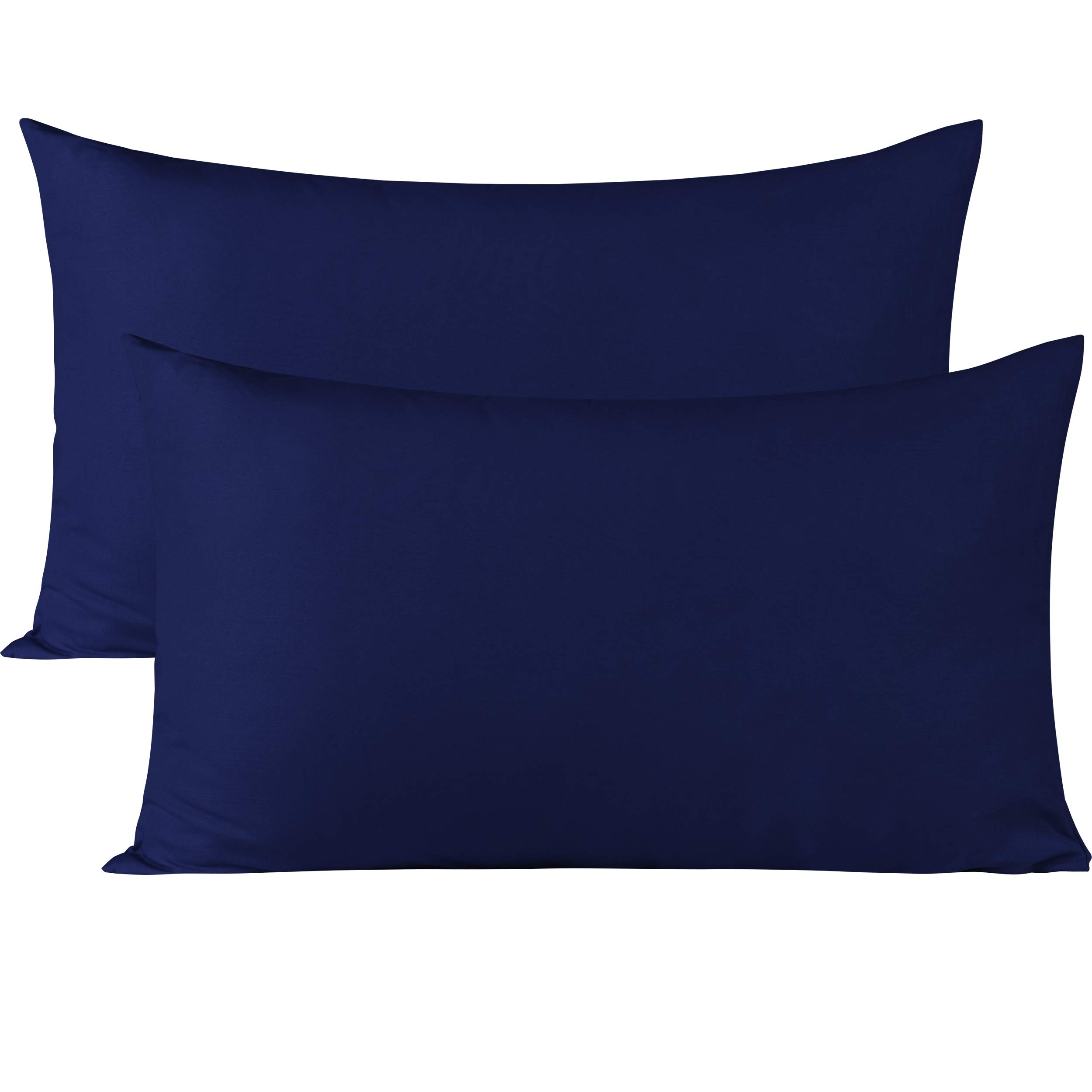 Safhome Navy Blue Toddler Travel Pillowcases 13 x 18 Inches Travel Pillowcases 800 Thread Count Egyptian Cotton Set of 2 Pillowcase with Zipper Closure Mini Pillow Cases for Sleeping